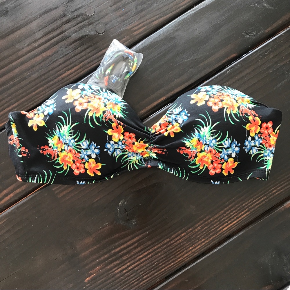 EUC PacSun Hawaiian Floral Bandeau Top